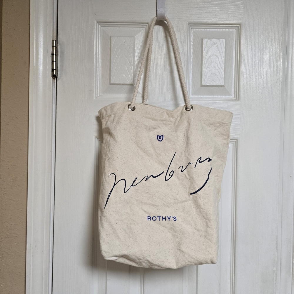 Rothy's Tote Bag Purse Canvas Beige White Rope Shopper‎ Store